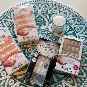 Bundle of Kiss French manicure nails!!! glitter!